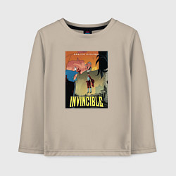 Лонгслив хлопковый детский Invincible Неуязвимый, цвет: миндальный