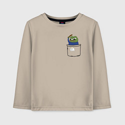 Лонгслив хлопковый детский Pepe simp, цвет: миндальный
