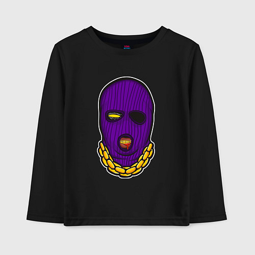 Детский лонгслив DaBaby Purple Mask / Черный – фото 1