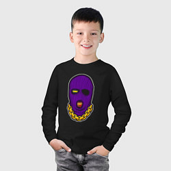 Лонгслив хлопковый детский DaBaby Purple Mask, цвет: черный — фото 2