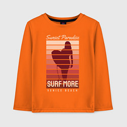 Лонгслив хлопковый детский SURF MORE, цвет: оранжевый