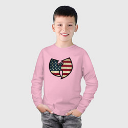 Лонгслив хлопковый детский Wu-Tang USA, цвет: светло-розовый — фото 2