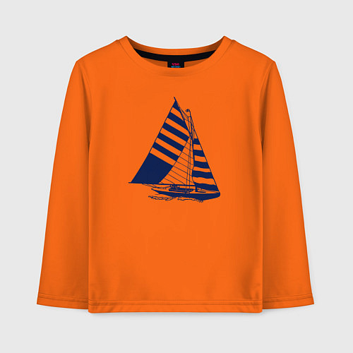Детский лонгслив Парусная лодка / Оранжевый – фото 1