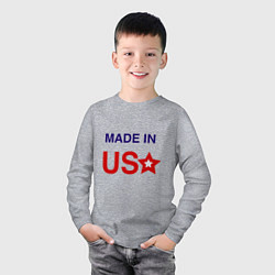 Лонгслив хлопковый детский Made in usa, цвет: меланж — фото 2