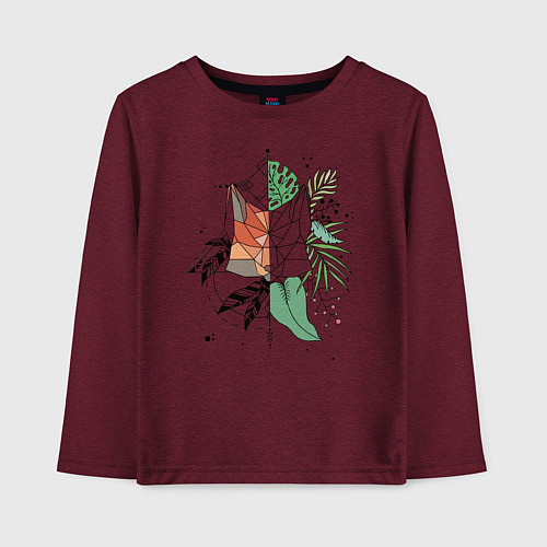 Детский лонгслив Geometry Fox / Меланж-бордовый – фото 1