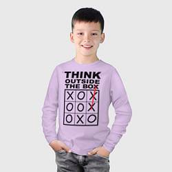 Лонгслив хлопковый детский THINK OUTSIDE THE BOX, цвет: лаванда — фото 2