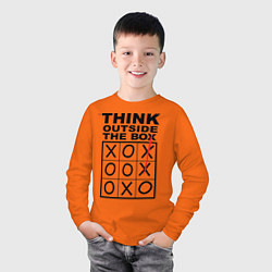Лонгслив хлопковый детский THINK OUTSIDE THE BOX, цвет: оранжевый — фото 2