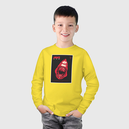 Детский лонгслив Jaws poster / Желтый – фото 3