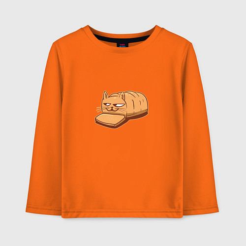 Детский лонгслив Кот хлеб - Bread Cat / Оранжевый – фото 1