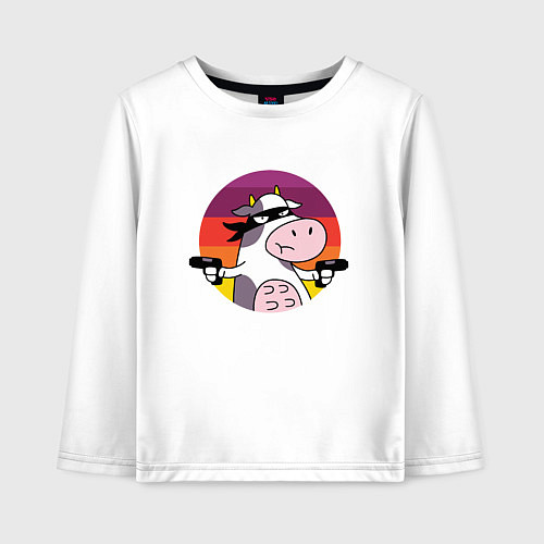 Детский лонгслив Корова Бандит Cow Bandit / Белый – фото 1