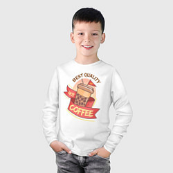 Лонгслив хлопковый детский Hot Coffee, цвет: белый — фото 2