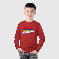 Лонгслив хлопковый детский Armenia Flag, цвет: красный — фото 2