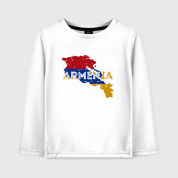 Лонгслив хлопковый детский Armenia Map, цвет: белый