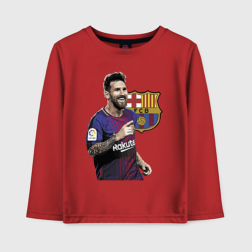 Детский лонгслив Lionel Messi Barcelona Argentina / Красный – фото 1