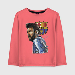 Лонгслив хлопковый детский Lionel Messi Barcelona Argentina Striker, цвет: коралловый