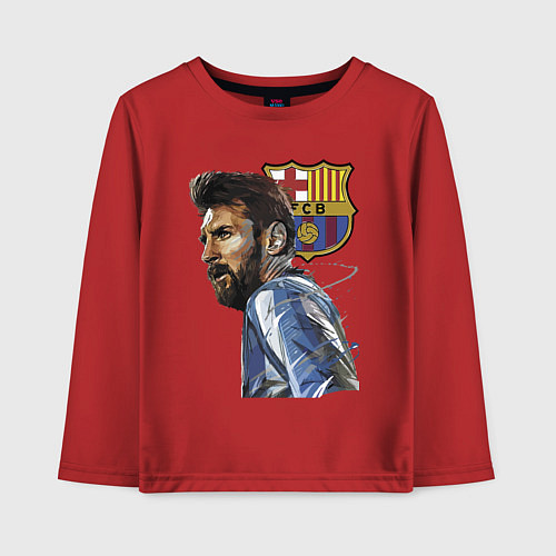 Детский лонгслив Lionel Messi Barcelona Argentina Striker / Красный – фото 1