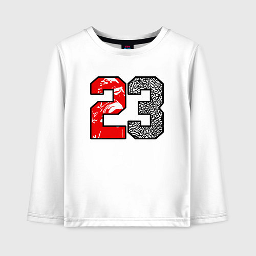 Детский лонгслив 23 - Jordan / Белый – фото 1