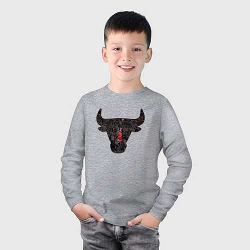 Детский лонгслив Bulls - Jordan / Меланж – фото 3