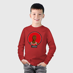 Лонгслив хлопковый детский Retro Jordan, цвет: красный — фото 2