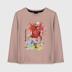 Лонгслив хлопковый детский Thierry Daniel Henry, цвет: пыльно-розовый