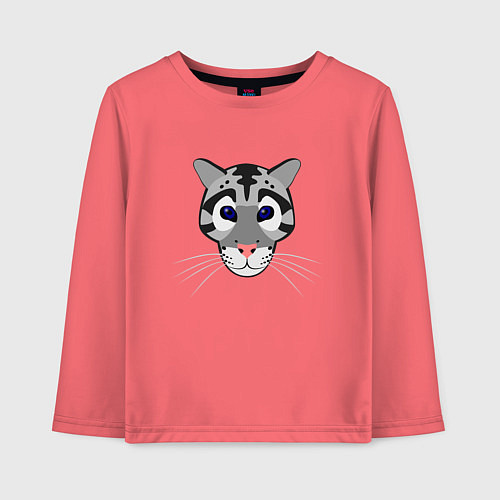 Детский лонгслив Дымчатый леопард / Коралловый – фото 1