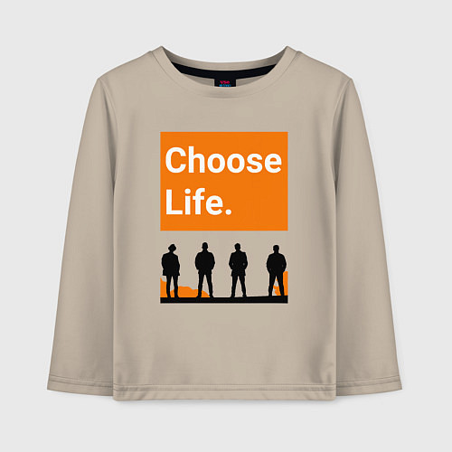 Детский лонгслив Choose Life / Миндальный – фото 1