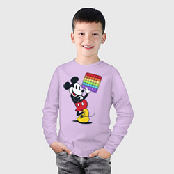 Лонгслив хлопковый детский Mickey Gamer, цвет: лаванда — фото 2