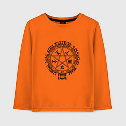 Лонгслив хлопковый детский Hellsing Pentagram, цвет: оранжевый