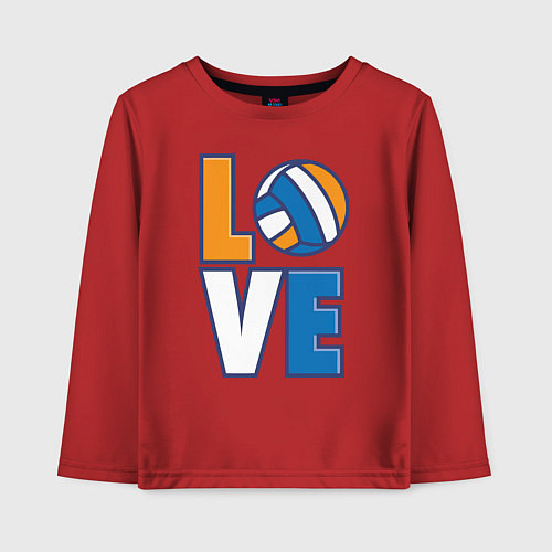 Детский лонгслив Love Volleyball / Красный – фото 1