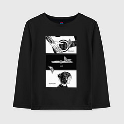 Лонгслив хлопковый детский Endure and survive, цвет: черный