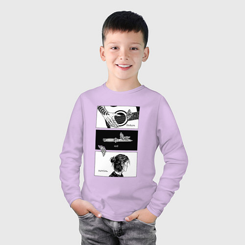 Детский лонгслив Endure and survive / Лаванда – фото 3