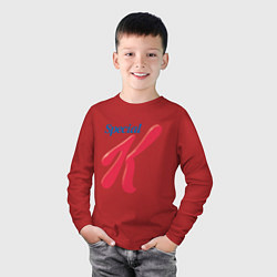 Лонгслив хлопковый детский Special k merch Essential, цвет: красный — фото 2