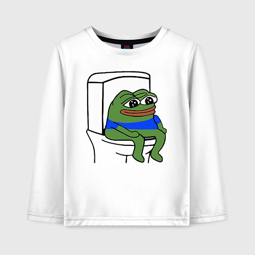 Детский лонгслив Лягушонок пепе / Белый – фото 1