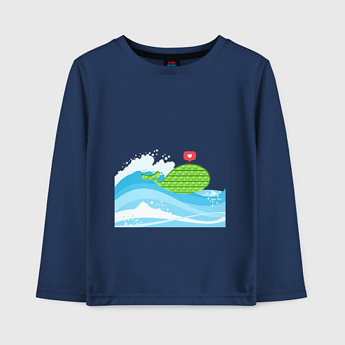 Детский лонгслив Simple Dimple Pop it / Тёмно-синий – фото 1