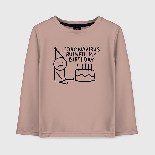 Детский лонгслив Birthday / Пыльно-розовый – фото 1