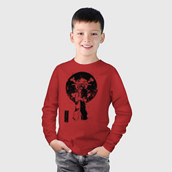Лонгслив хлопковый детский Луффи One Piece Большой куш, цвет: красный — фото 2