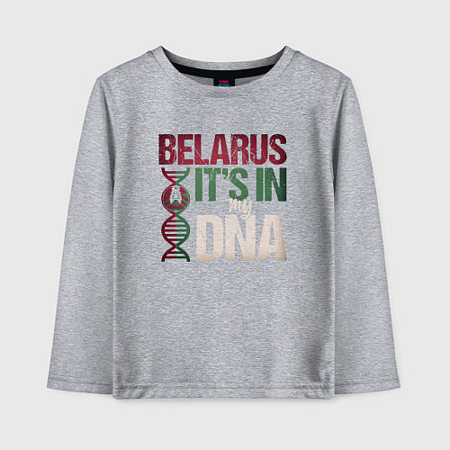 Детский лонгслив ДНК - Беларусь / Меланж – фото 1
