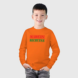 Лонгслив хлопковый детский Речица - Беларусь, цвет: оранжевый — фото 2