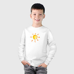 Лонгслив хлопковый детский Солнце, цвет: белый — фото 2
