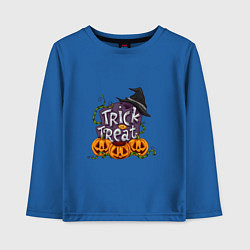 Лонгслив хлопковый детский Trick or treat, цвет: синий