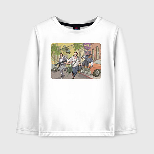 Детский лонгслив GTA 5 / Белый – фото 1