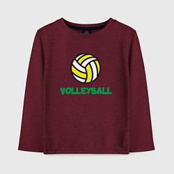 Лонгслив хлопковый детский Game Volleyball, цвет: меланж-бордовый