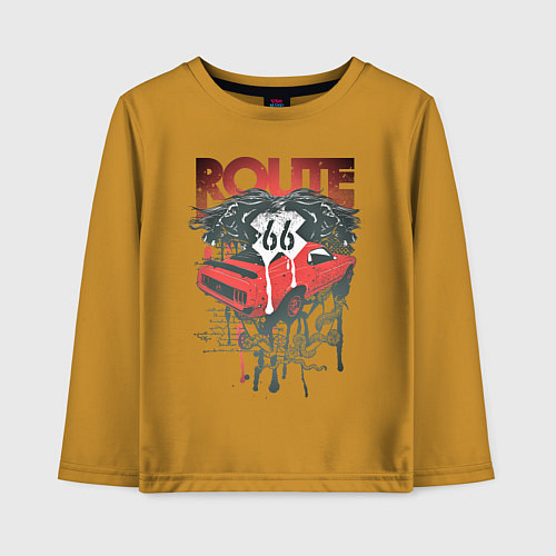 Детский лонгслив Легенда 66 / Горчичный – фото 1