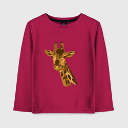Лонгслив хлопковый детский Жираф Жора, цвет: маджента