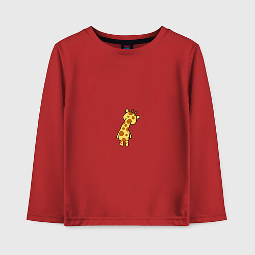 Детский лонгслив Милый жираф со спины / Красный – фото 1