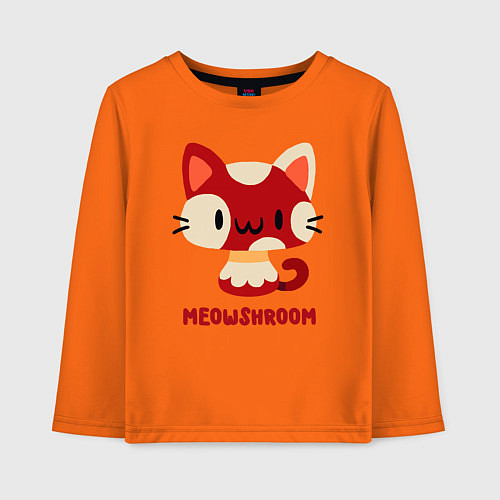 Детский лонгслив Meowshroom / Оранжевый – фото 1