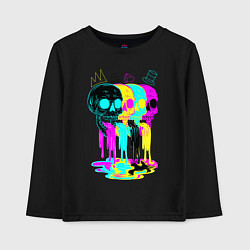 Детский лонгслив 4 ЧЕРЕПА SKULLS NEON