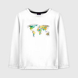 Лонгслив хлопковый детский World Cat, цвет: белый