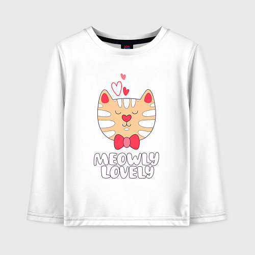 Детский лонгслив Meowly Lovely / Белый – фото 1