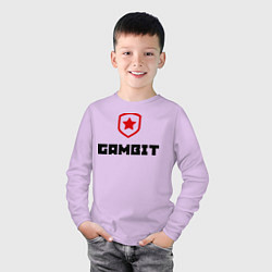 Лонгслив хлопковый детский Gambit, цвет: лаванда — фото 2